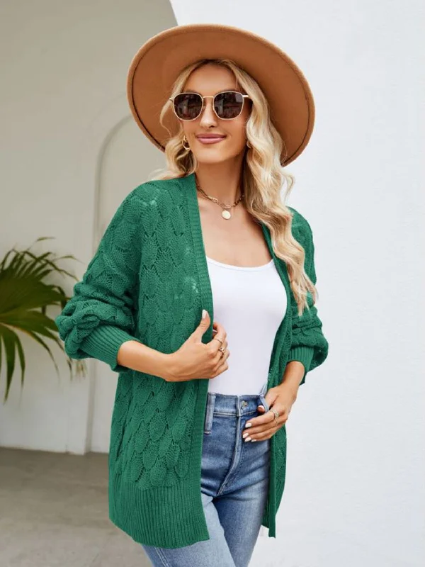 open-front-ribbed-trim-cardigan