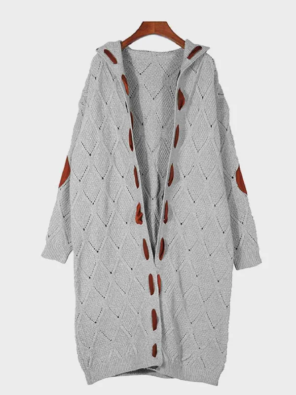 openwork-long-sleeve-open-front-hooded-cardigan