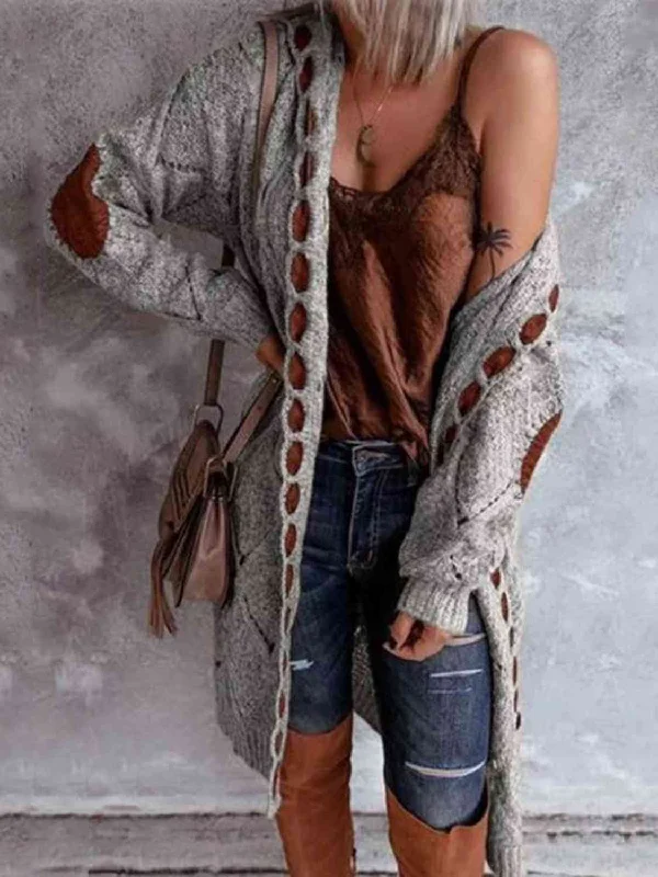 openwork-long-sleeve-open-front-hooded-cardigan