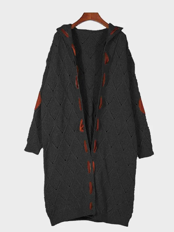 openwork-long-sleeve-open-front-hooded-cardigan