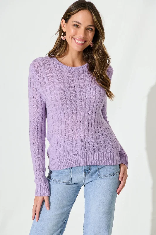 Oxford Knit In Lilac Wool Blend