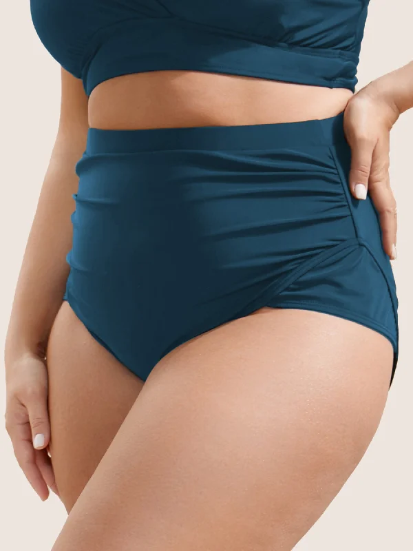 plain-patchwork-ruched-swim-bottom