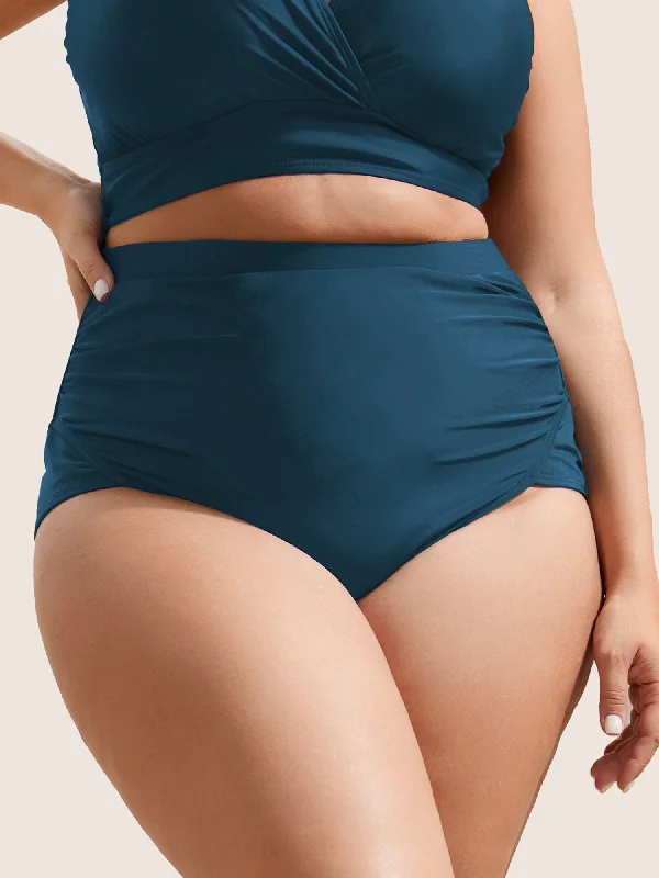 plain-patchwork-ruched-swim-bottom