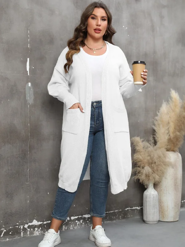 plus-size-long-sleeve-pocketed-cardigan