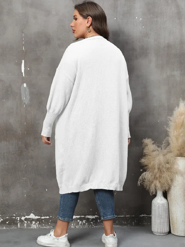 plus-size-long-sleeve-pocketed-cardigan