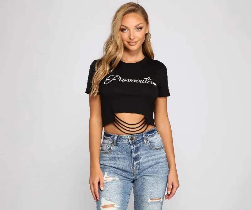 Provocative Graphic Crop Top