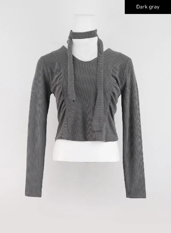 shirred-long-sleeve-crop-top-with-scarf-io326