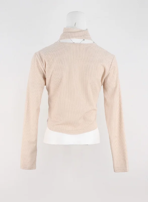 shirred-long-sleeve-crop-top-with-scarf-io326