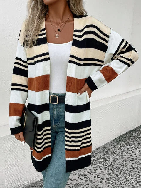 striped-open-front-drop-shoulder-cardigan