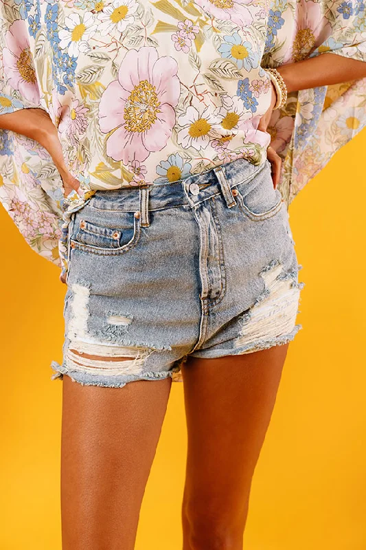 The Joanna High Waist Destroyed Shorts