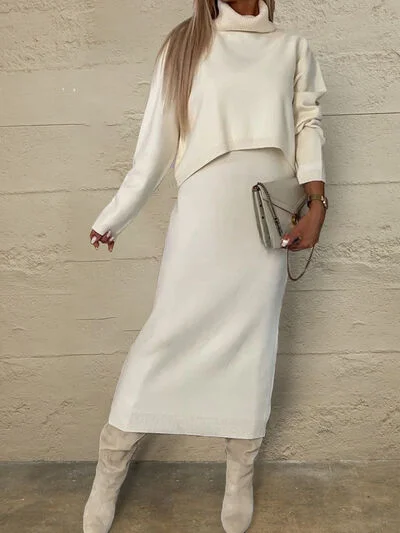 turtleneck-dropped-shoulder-sweater-and-midi-dress-sweater-set