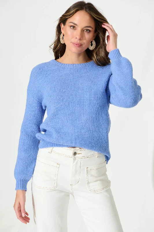 Valeria Knit In Blue Wool Blend