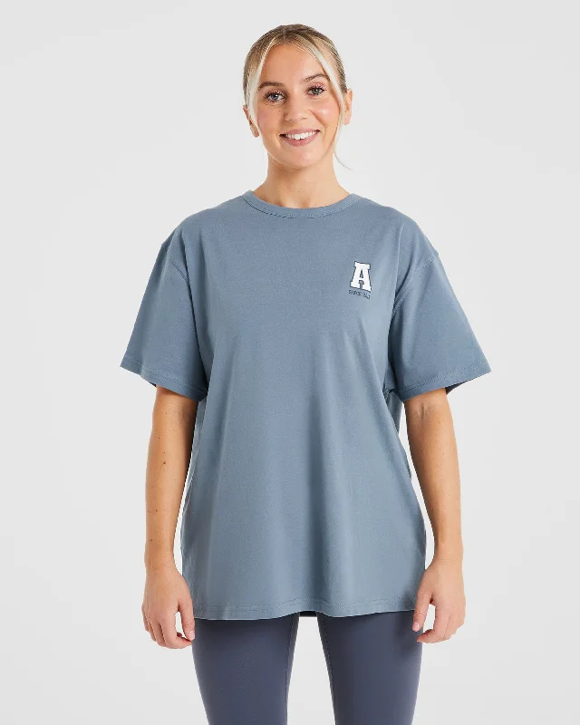 varsity-statement-oversized-t-shirt-slate-blue