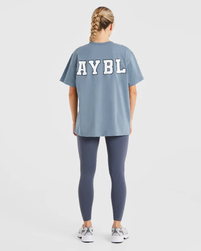 varsity-statement-oversized-t-shirt-slate-blue