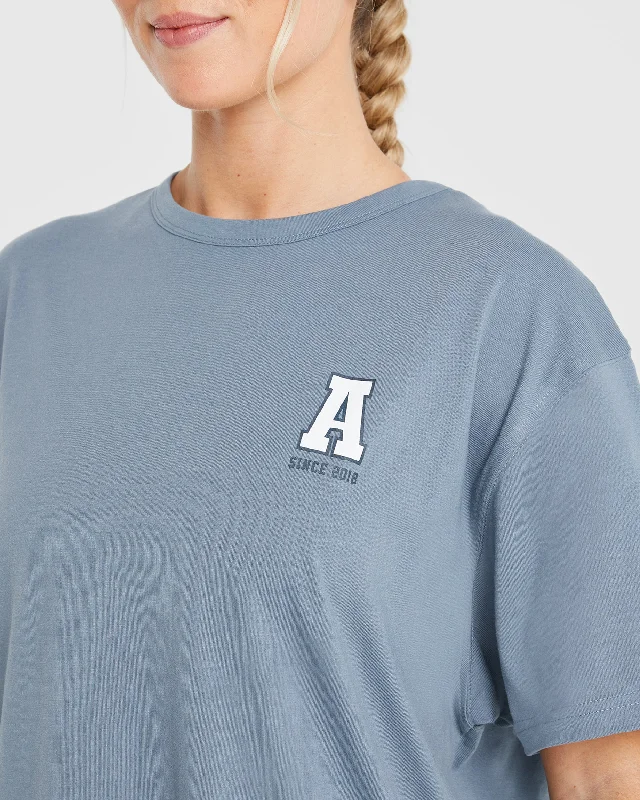 varsity-statement-oversized-t-shirt-slate-blue