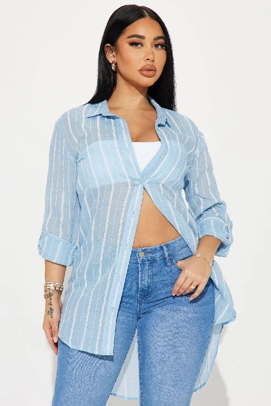 Ventura Striped Linen Shirt - Blue/combo