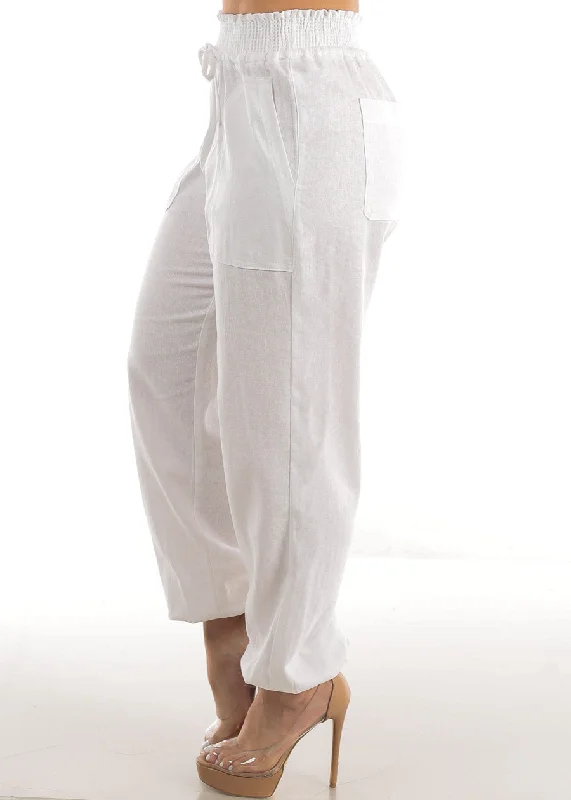 white-linen-high-rise-spandex-waist-jogger-pants-6772pywht