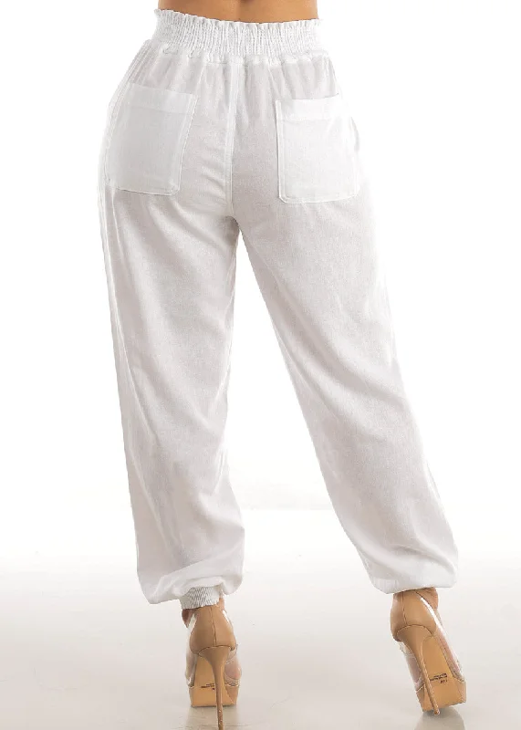 white-linen-high-rise-spandex-waist-jogger-pants-6772pywht