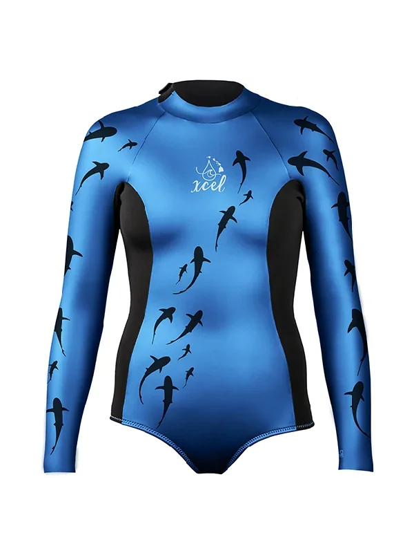 Women's Ocean Rasmey Water Inspired Axis Back Zip Long Sleeve Glideskin Springsuit 2mm