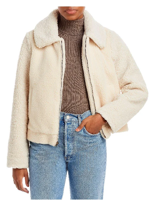 Womens Sherpa Short Bomber Jacket