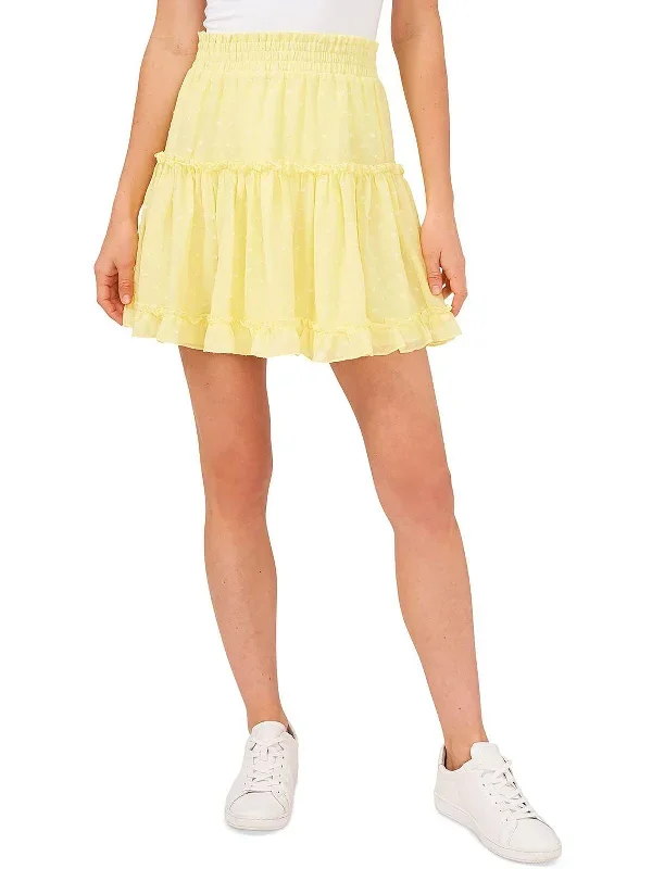 Womens Smocked Short Mini Skirt