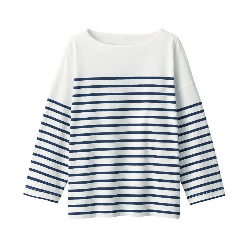 womens-striped-boatneck-3-4-sleeve-t-shirt-bb2os24s