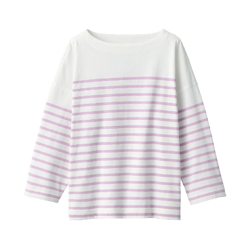 womens-striped-boatneck-3-4-sleeve-t-shirt-bb2os24s