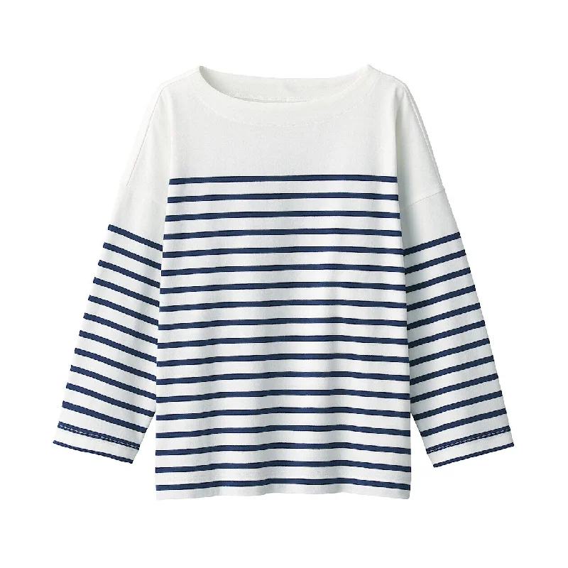 womens-striped-boatneck-3-4-sleeve-t-shirt-bb2os24s