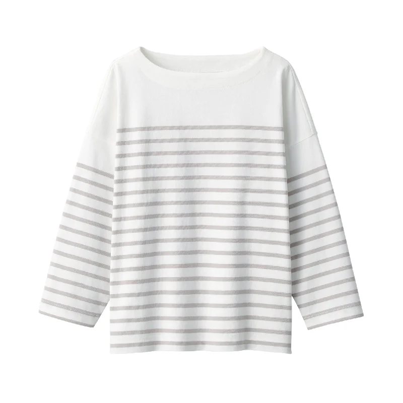 womens-striped-boatneck-3-4-sleeve-t-shirt-bb2os24s