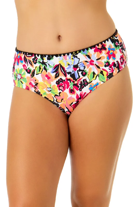 Women's Sun Blossom Mid-Rise Bikini Swim Bottom